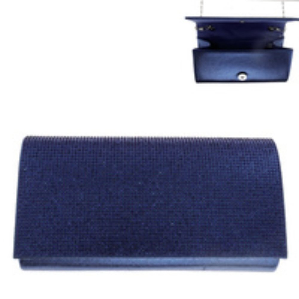 Navy Blue Rhinestone Evening Clutch